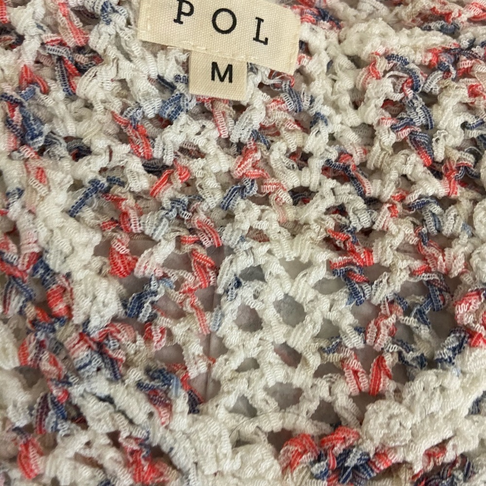 NEW POL Sheer Sexy Fringe Crocheted Tunic - Picture 9 of 9